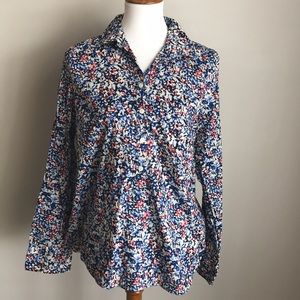 -J.Crew- ‘Printed Voile popover shirt’ size M